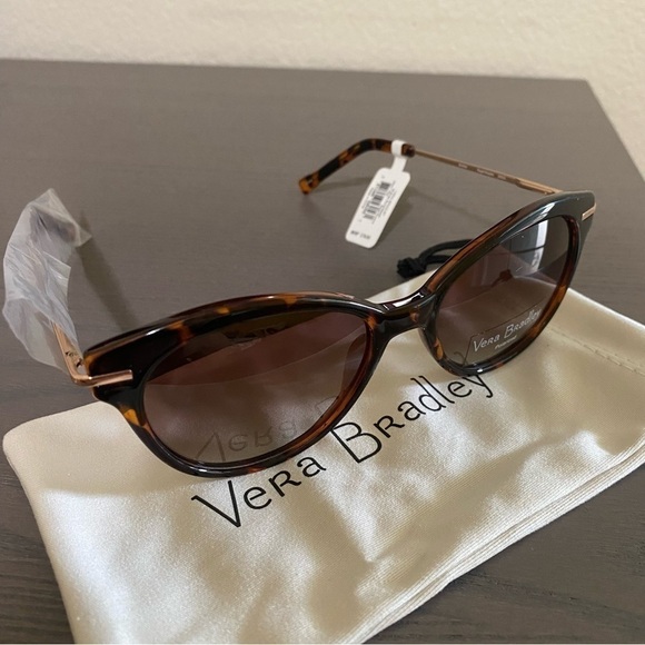 Vera Bradley Shailee Sunglasses‎ in Regal Rosette Tortoise Soft Cat Eye Frame main image 4